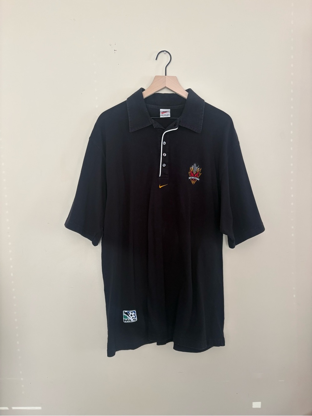 NY/NJ Metrostars Vintage Team Polo 97/98 MLS vintage size xl rare center swoosh